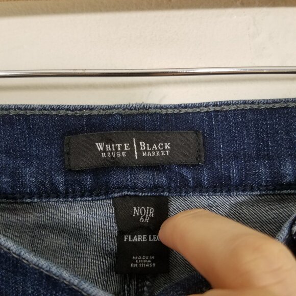 White House Black Market Flare Leg Stretch Jeans Blue Size 6 - Picture 6 of 10
